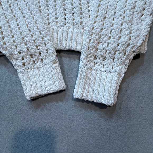 Joie Open Knit Crochet‎ Cream Ivory Boho Chic Layering Pullover Sweater Women M - Picture 4 of 10